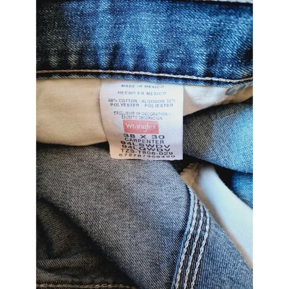 Wrangler Blue Carpenter 38X30 bootcut cowboy construction worker jeans - Picture 4 of 4